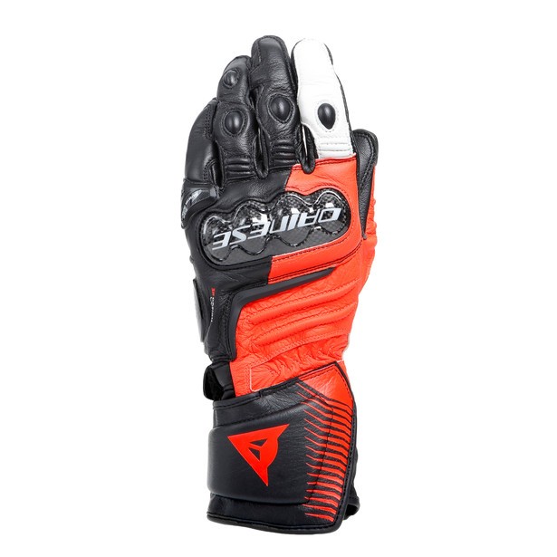 Dainese Carbon 4 Long Nero-Bianco-Rosso Fluo